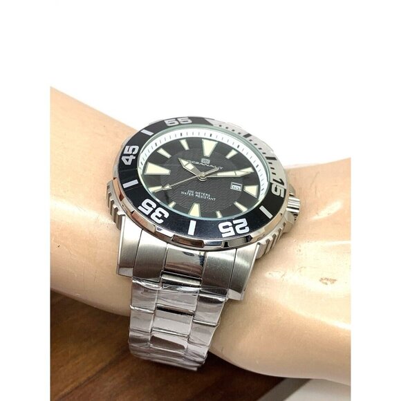 Oceanaut Men's Watch OC02911 Marletta Quartz Black Dial Silver Steel 48mm - Picture 6 of 15